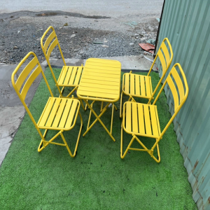 Bộ bàn ghế gấp sắt mini